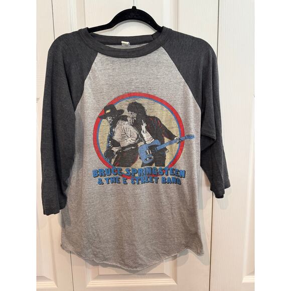Vintage Retro Bruce Springsteen E Street Band Raglan 3/4 Sleeve Tour T Shirt - Picture 5 of 7
